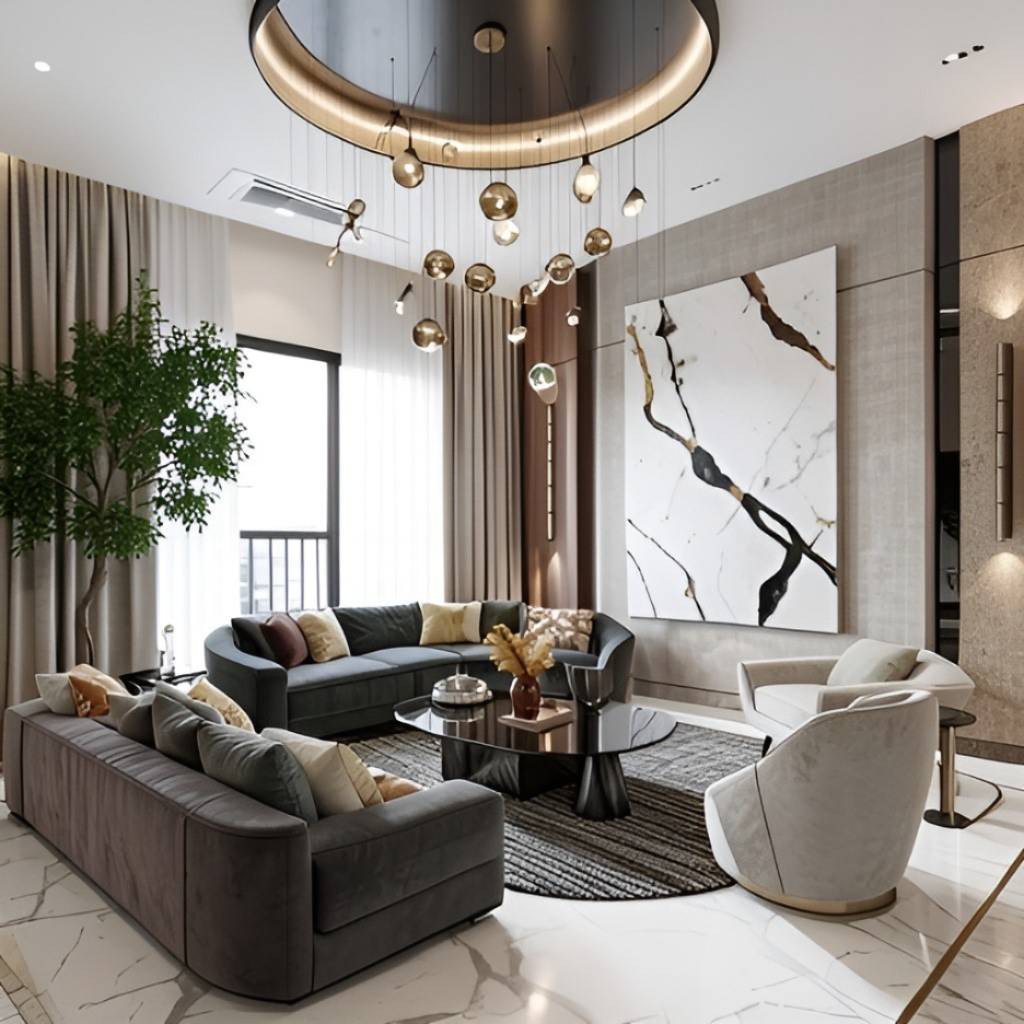 large scale art wall for living room