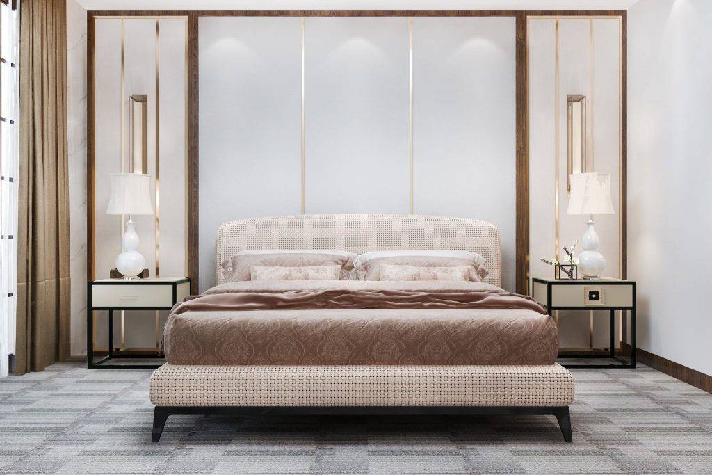 Low profile modern bed