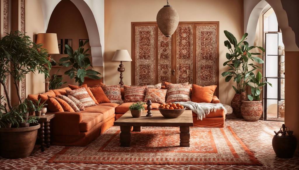 hall colour combination of White and Wood