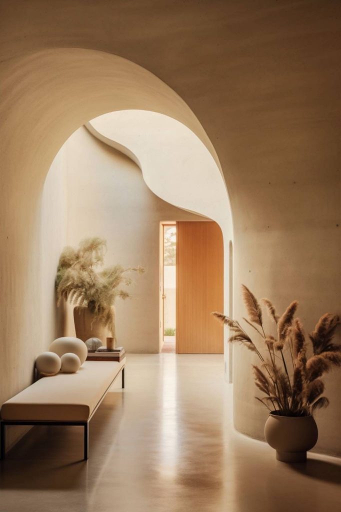 Grey, Beige and Cream- Hall wall colour Combination