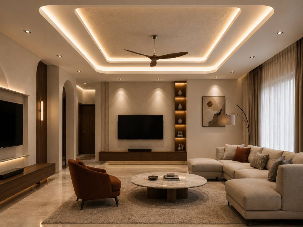  Tray hall POP ceiling design 