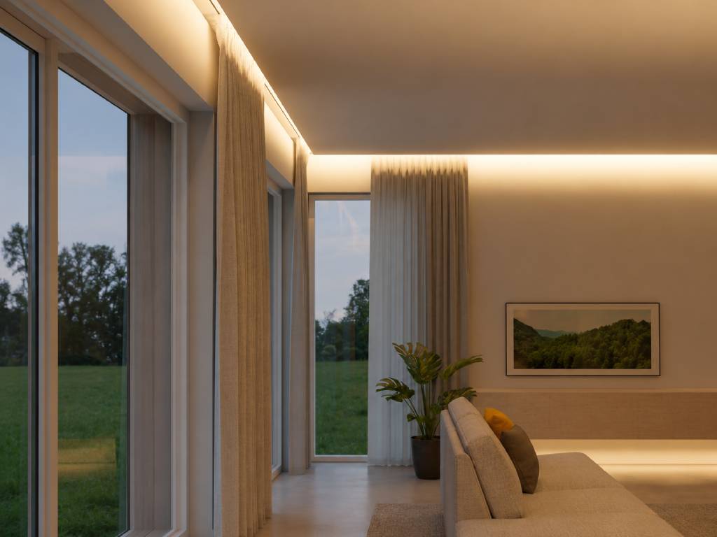 Indirect cove lighting hall POP ceiling design