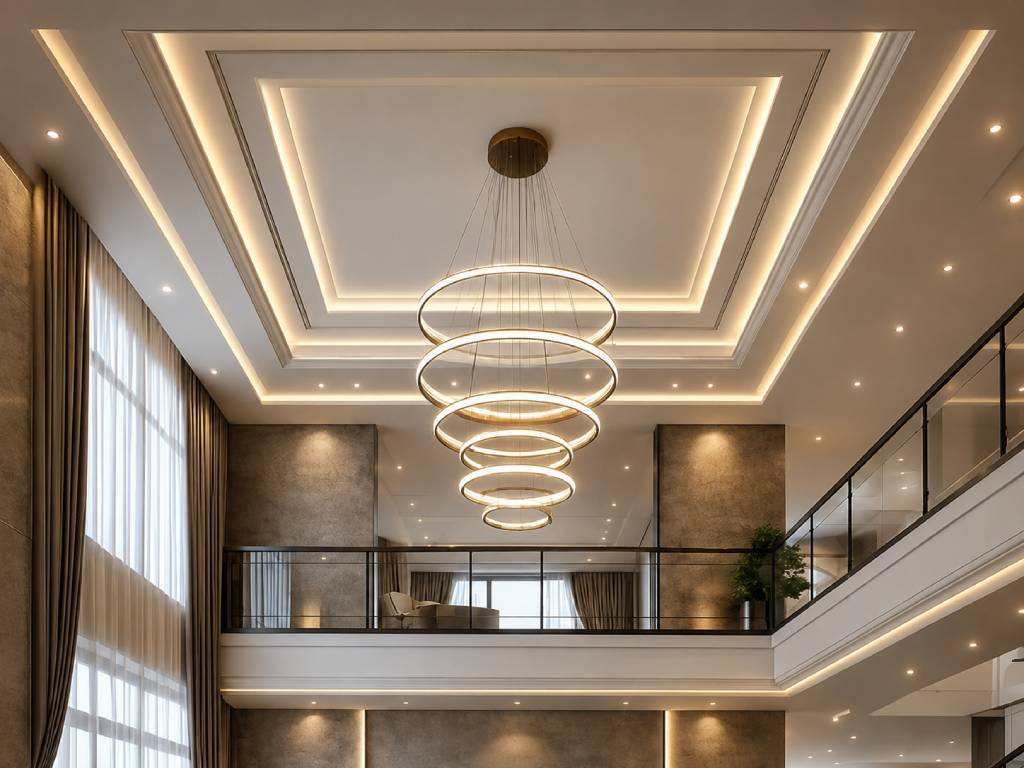 Double height hall POP ceiling design 