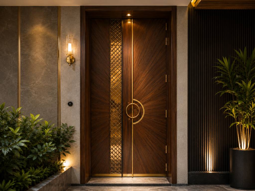 Teak Brass Main Door