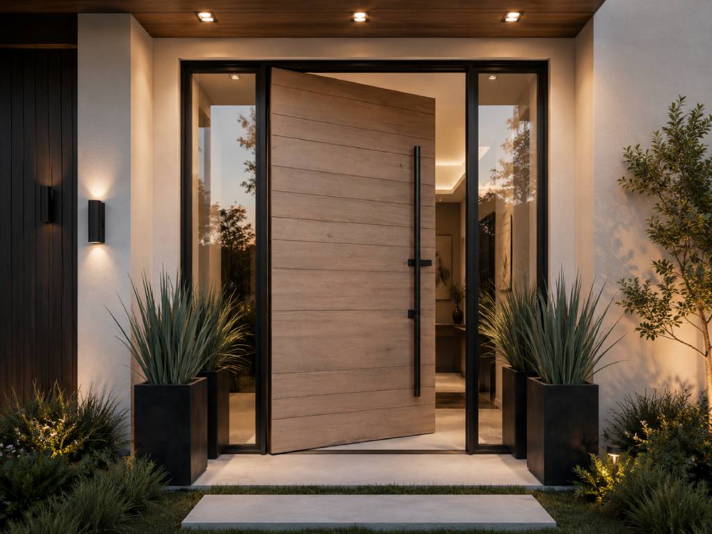 Walnut Veneer Pivot Door