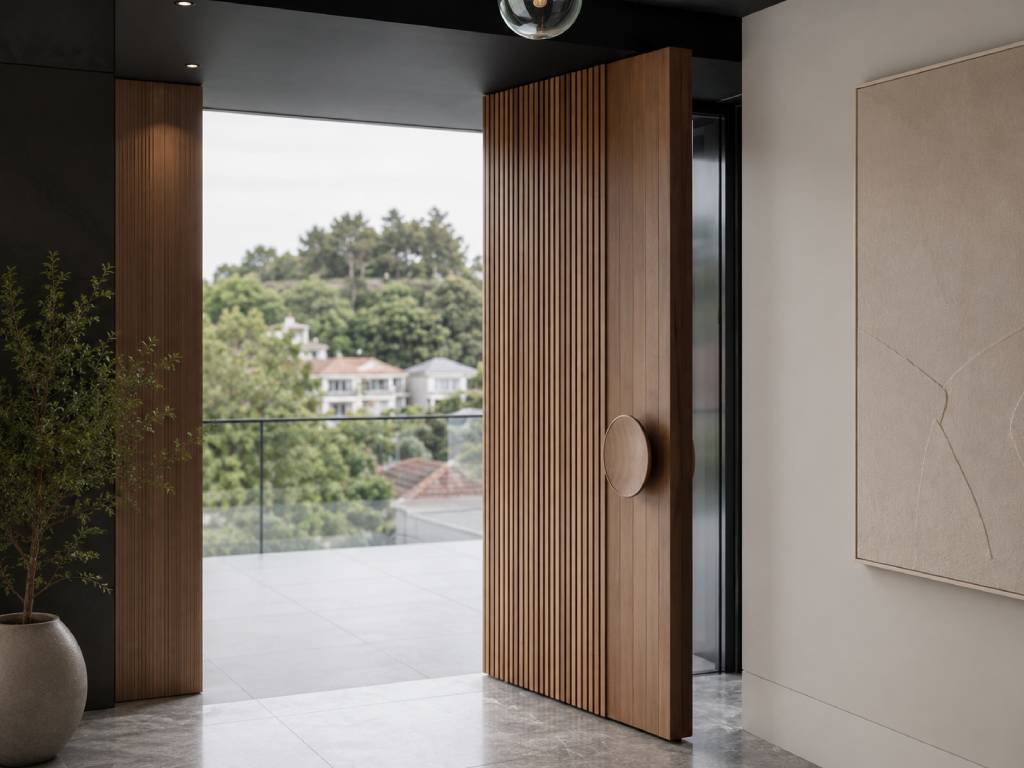 Vertical Groove Wooden Door