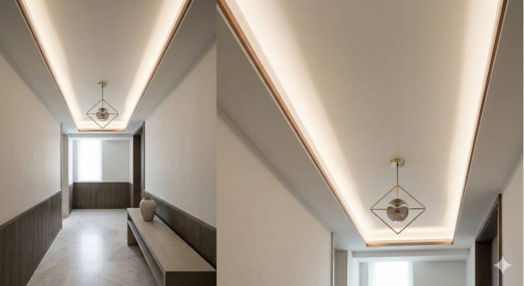 Simple Tray Ceiling Design for Low-Height Halls