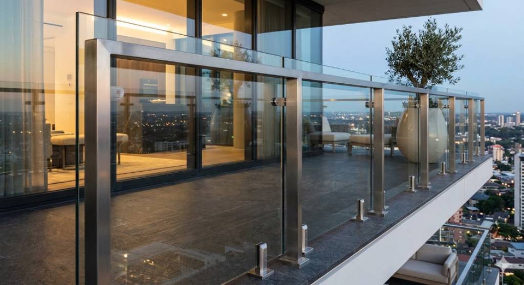 Glass and Metal Fusion Balcony Design 