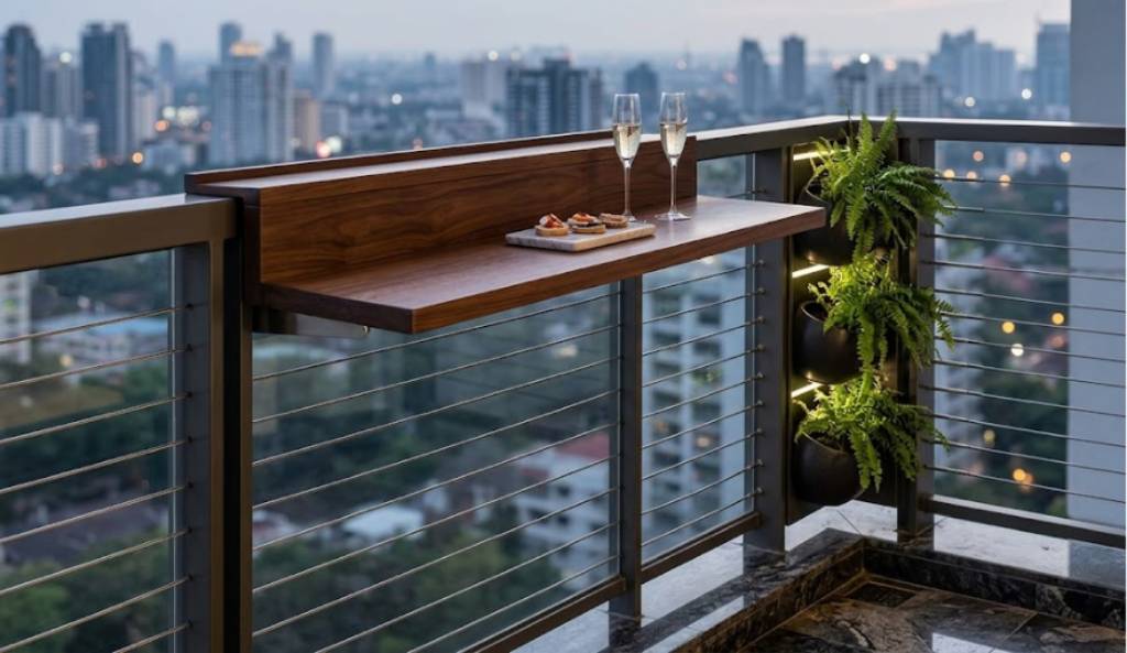 Space-Saving Balcony Grill Design for Luxury Apartments 