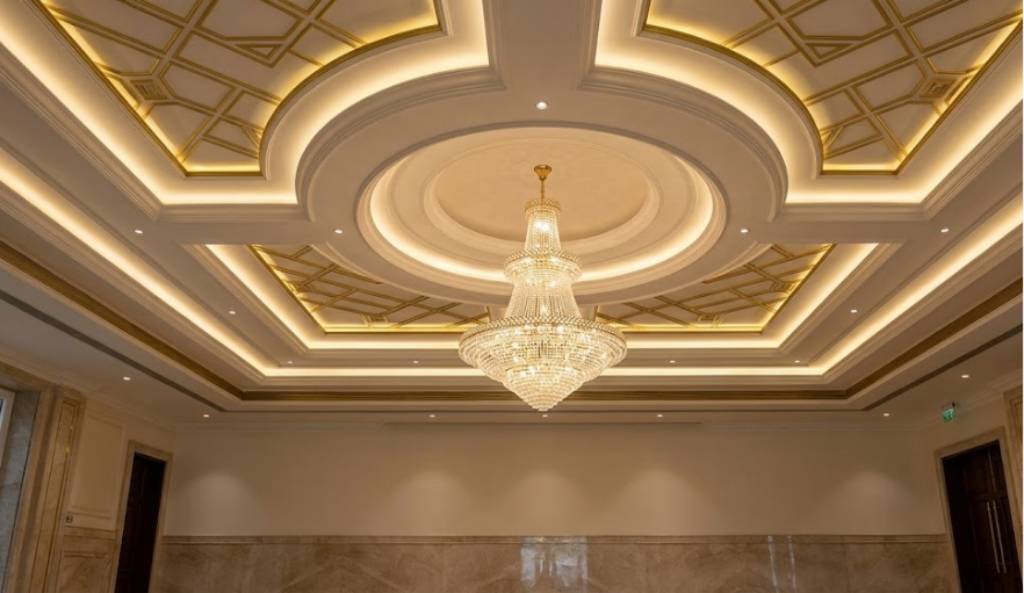 Grand Chandelier Fall Ceiling Design idea 2026