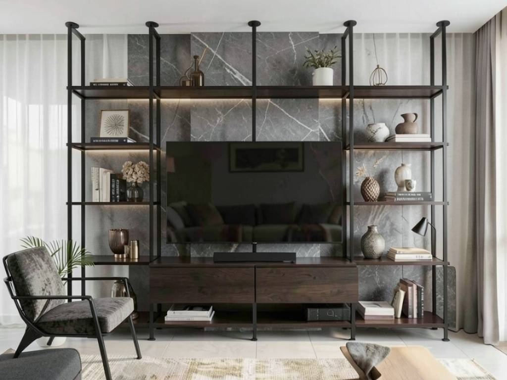 Open Shelf TV Unit Design
