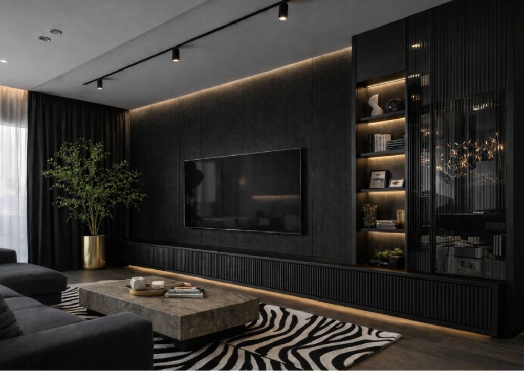 Full Wall TV Unit Design for Grand Interiors