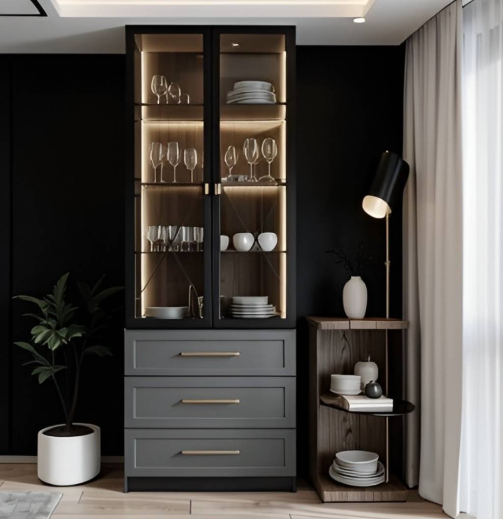 Small modern Crockery Unit Design Ideas