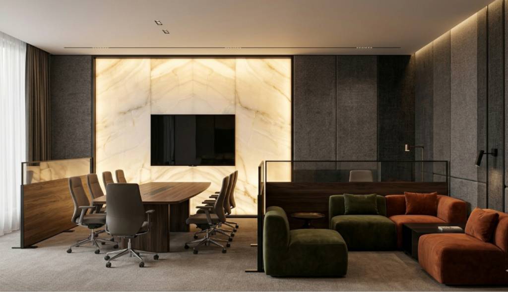 Mixed Material Interior Office design