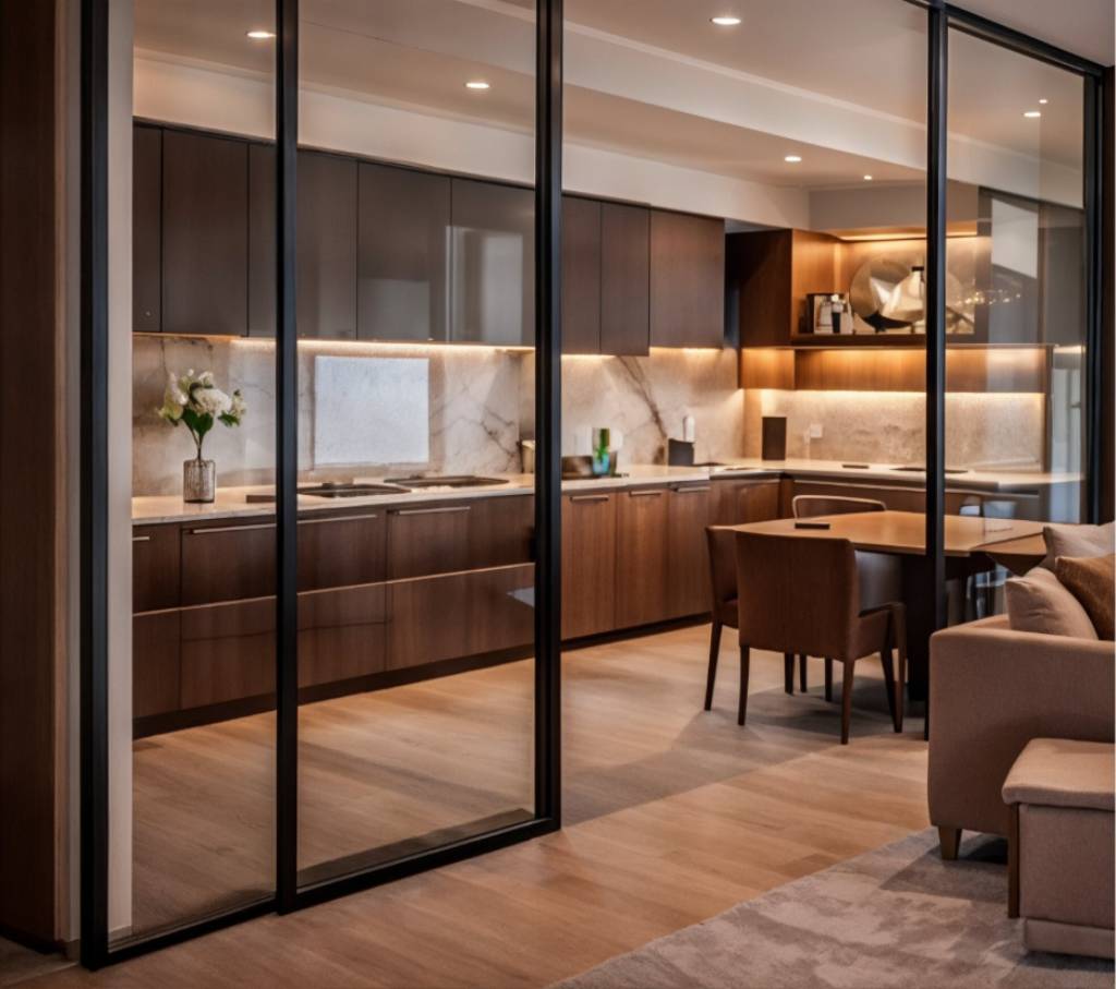 Glass Panel Open Kitchen&nbsp;Design