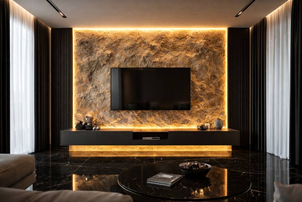 Backlit TV Unit Design
