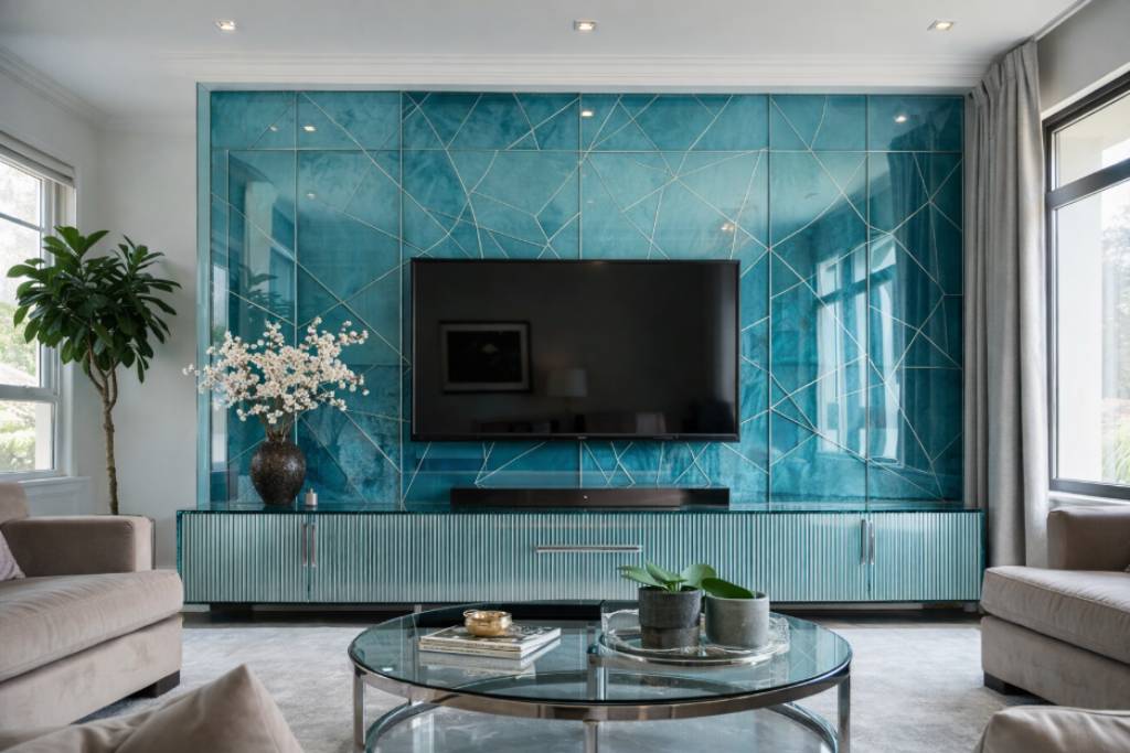 Glass TV Unit Design for Contemporary Homes