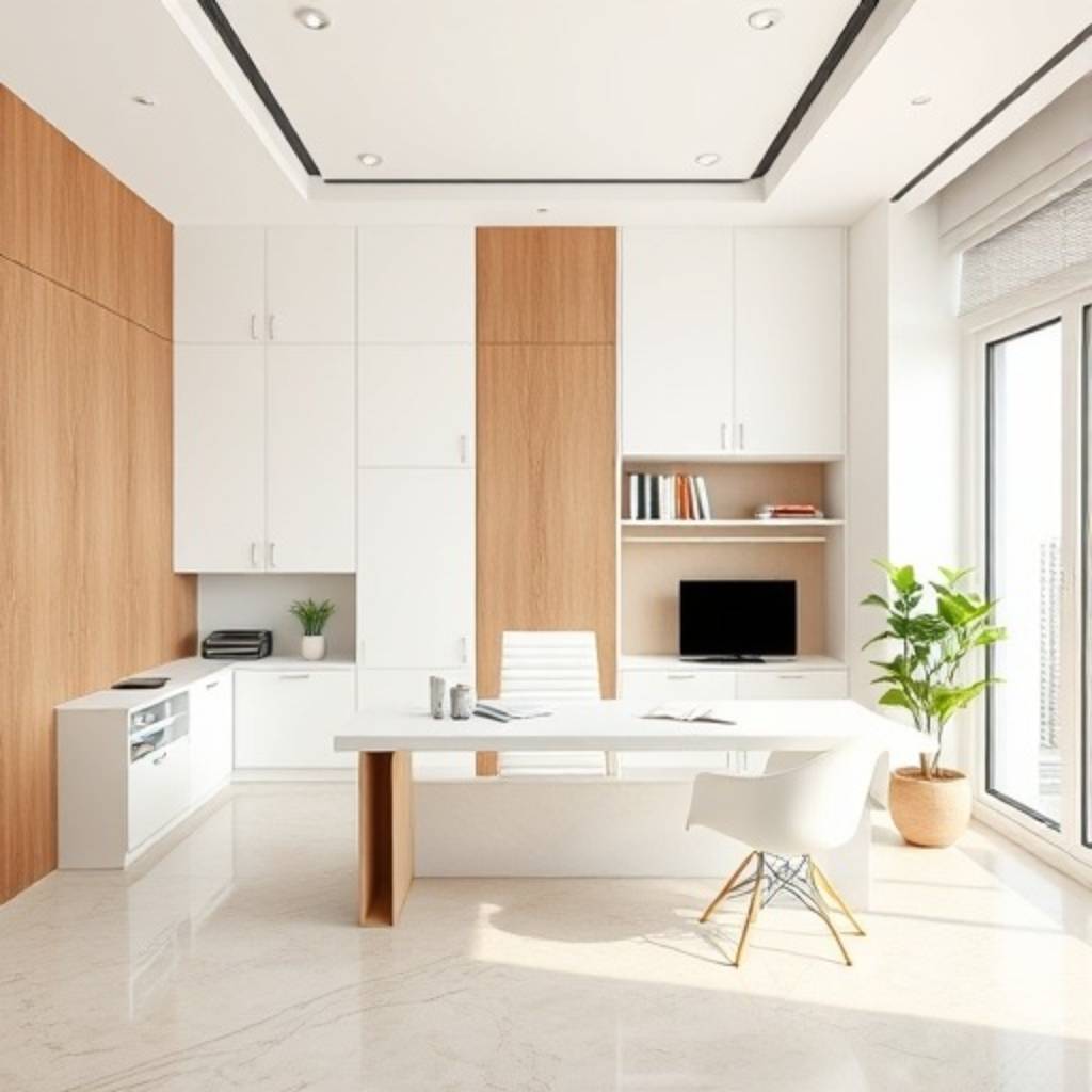 White & Wood Tones Colour Palettes for study room