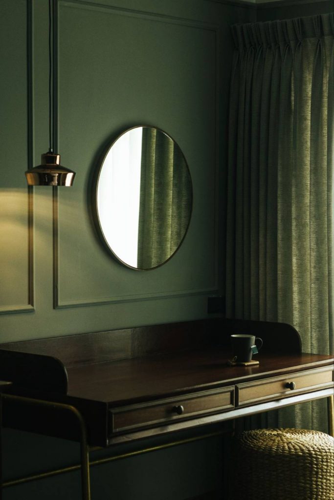 Beige & Olive Green Colour Palettes for study room