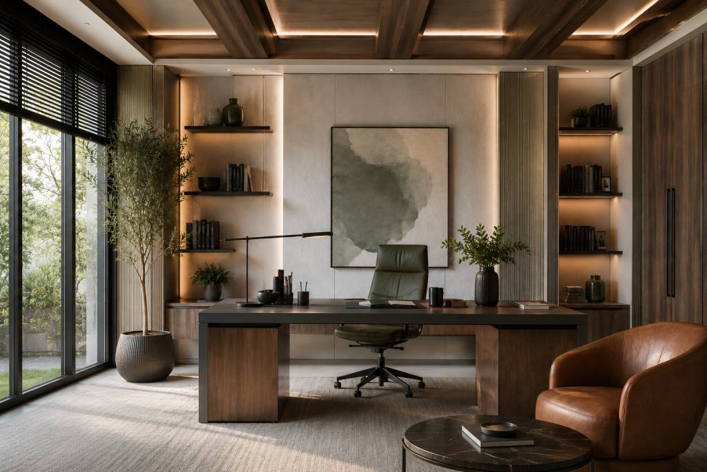Sage Green & Beige colour Palettes for study room