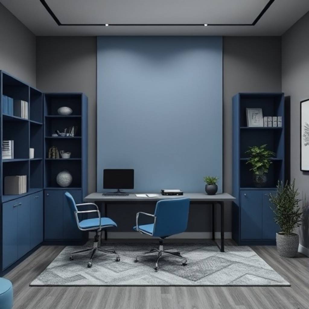 Grey & Blue Colour Palettes for study room