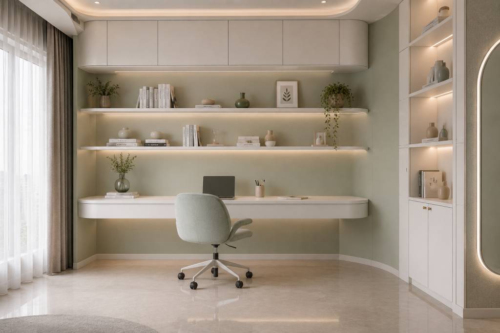 Mint Green & White Colour Palettes for study room