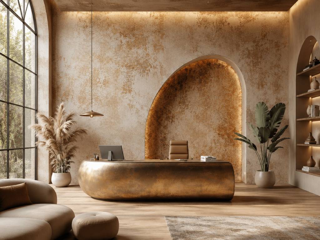 Venetian plaster wall texture with polished luxury finish