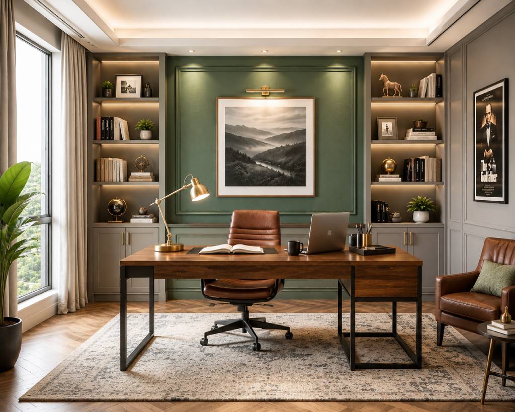 Study Room with Accent Wall
