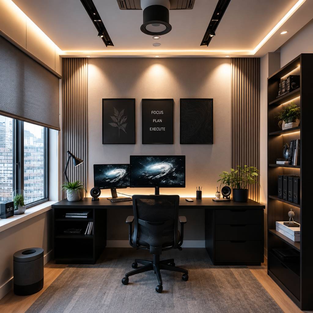 Study Room Design Idea with Tech Integration