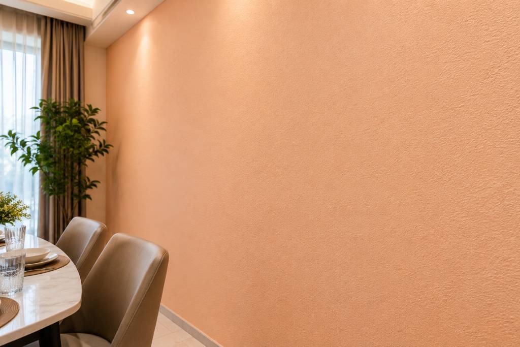 Orange peel wall texture finish with a clean and refined appearance