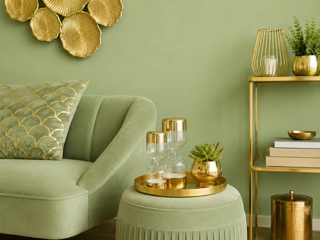 Pista Green and Gold Colour Combination