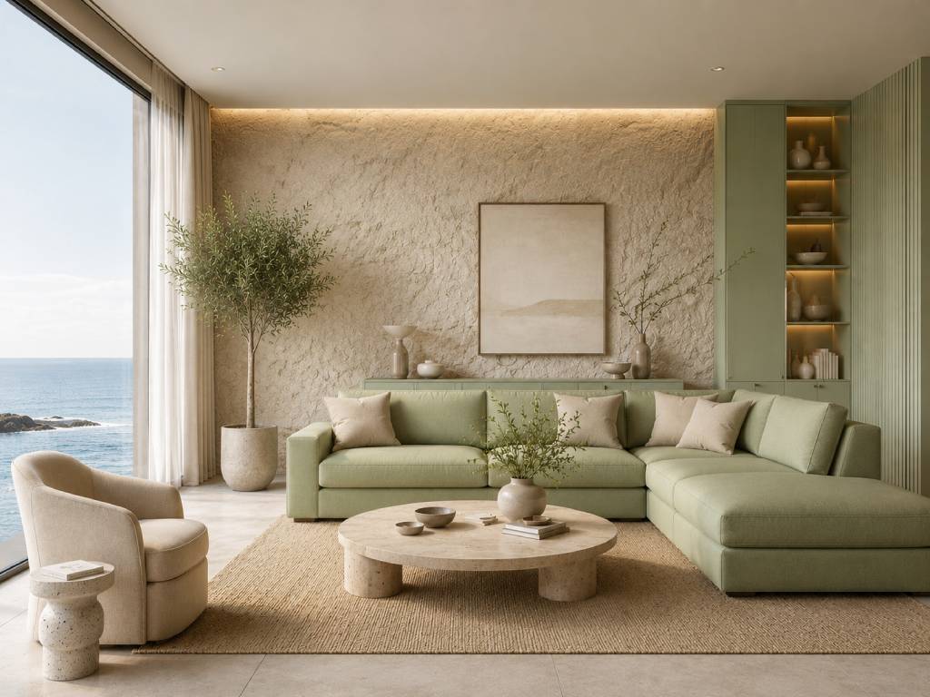 Pista Green and Beige Colour Combination