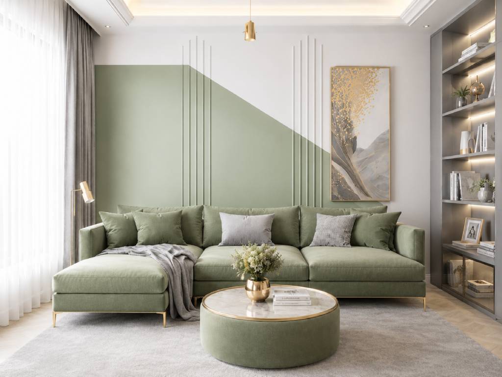 Pista Green and Grey Colour Combination