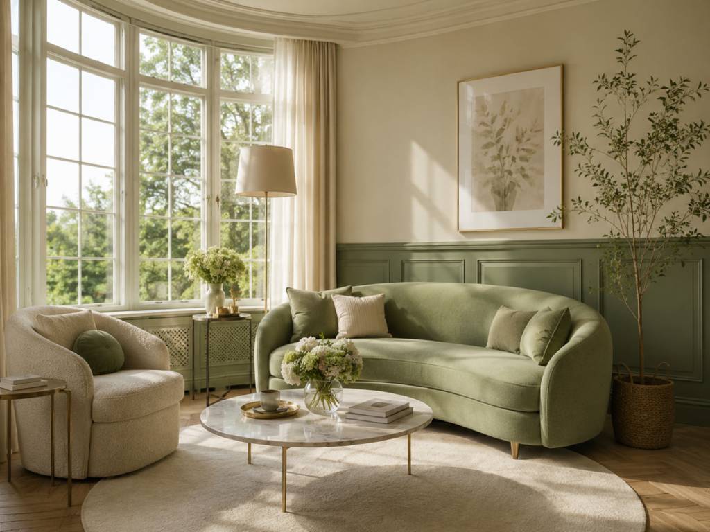 Pista Green and Cream Colour Combination