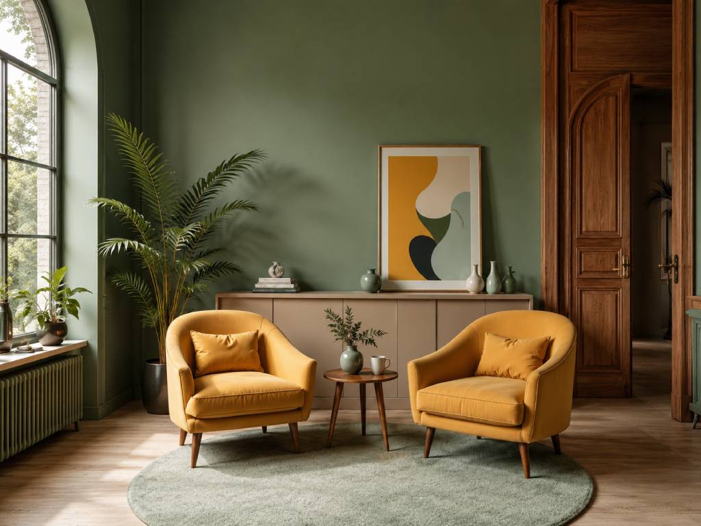 Pista Green and Mustard Colour Combination