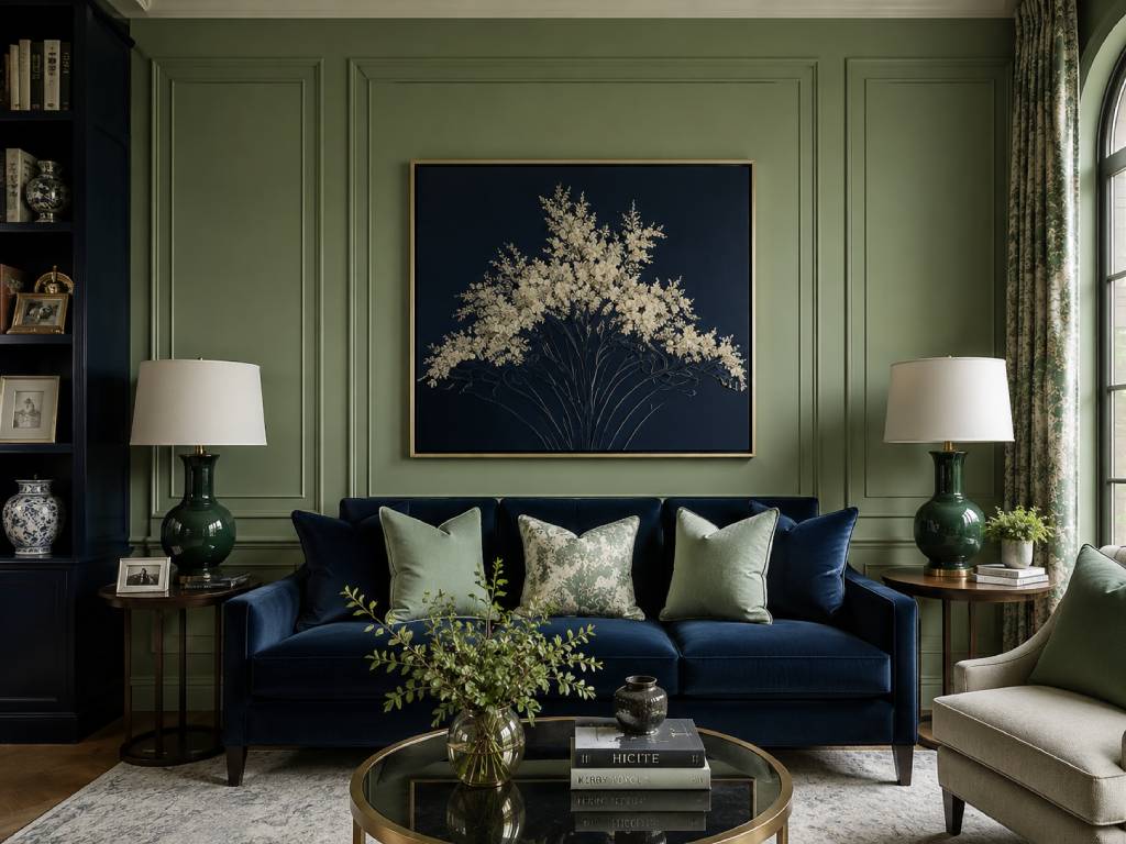 Pista Green and Navy Blue Colour Combination