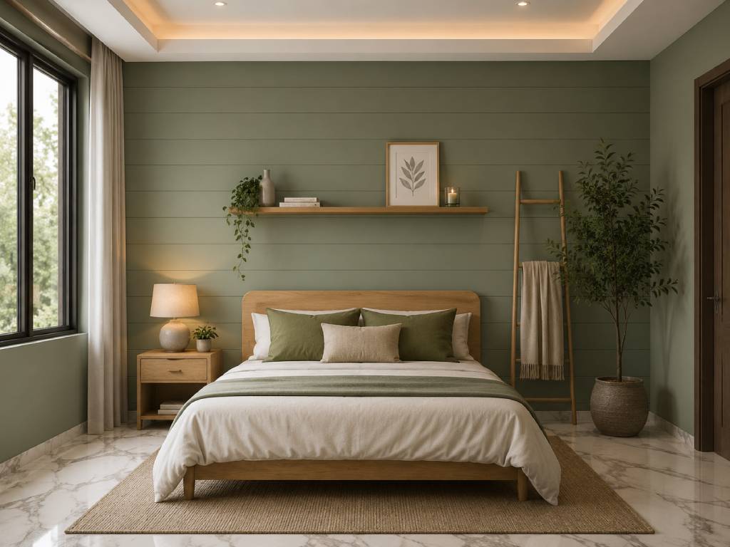 Pista Green and Marble White Colour Combination