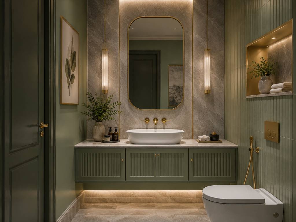 pista green Powder Room