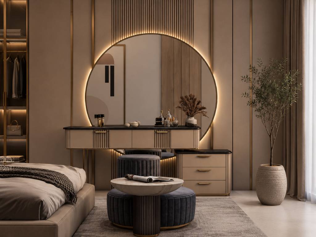 Dressing Table Design ideas with Round and Statement Mirrors