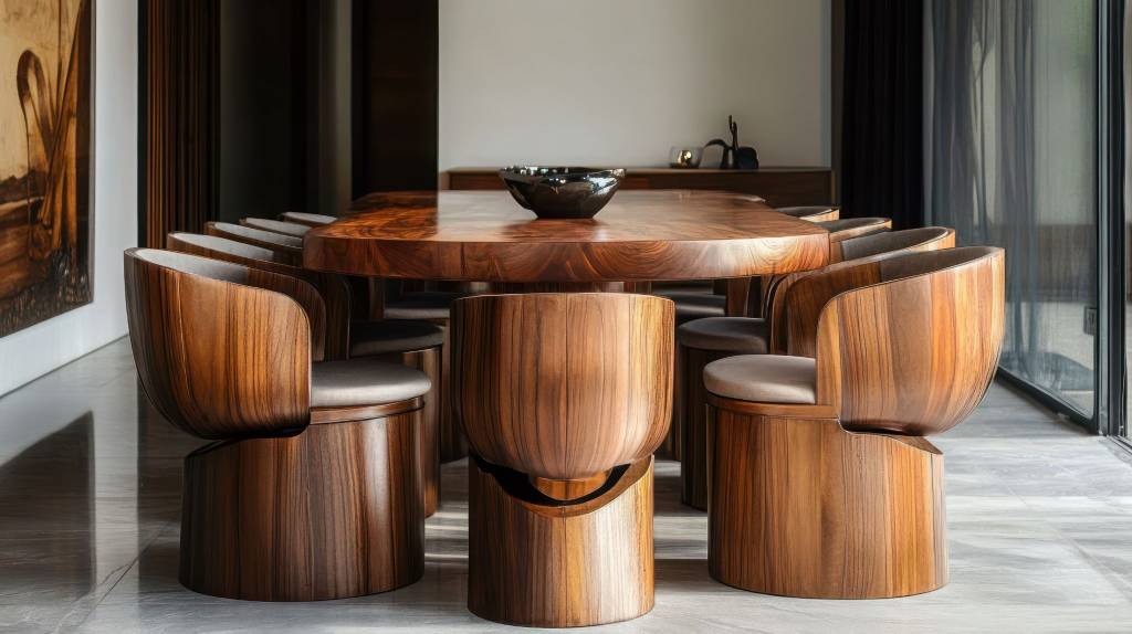 Solid Wood Round Dining Table Design